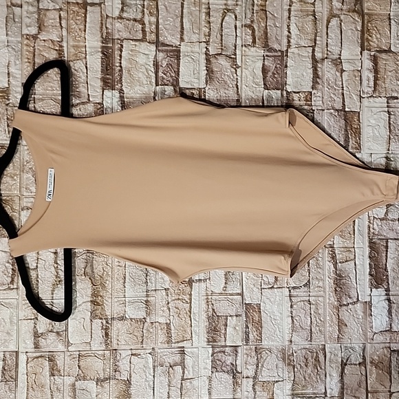 Zara Tops - Zara Tan Bodysuit
